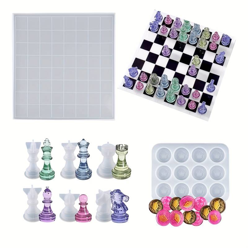 Chess Board Game Silicone Resin Mold chess Piece Molds For - Temu